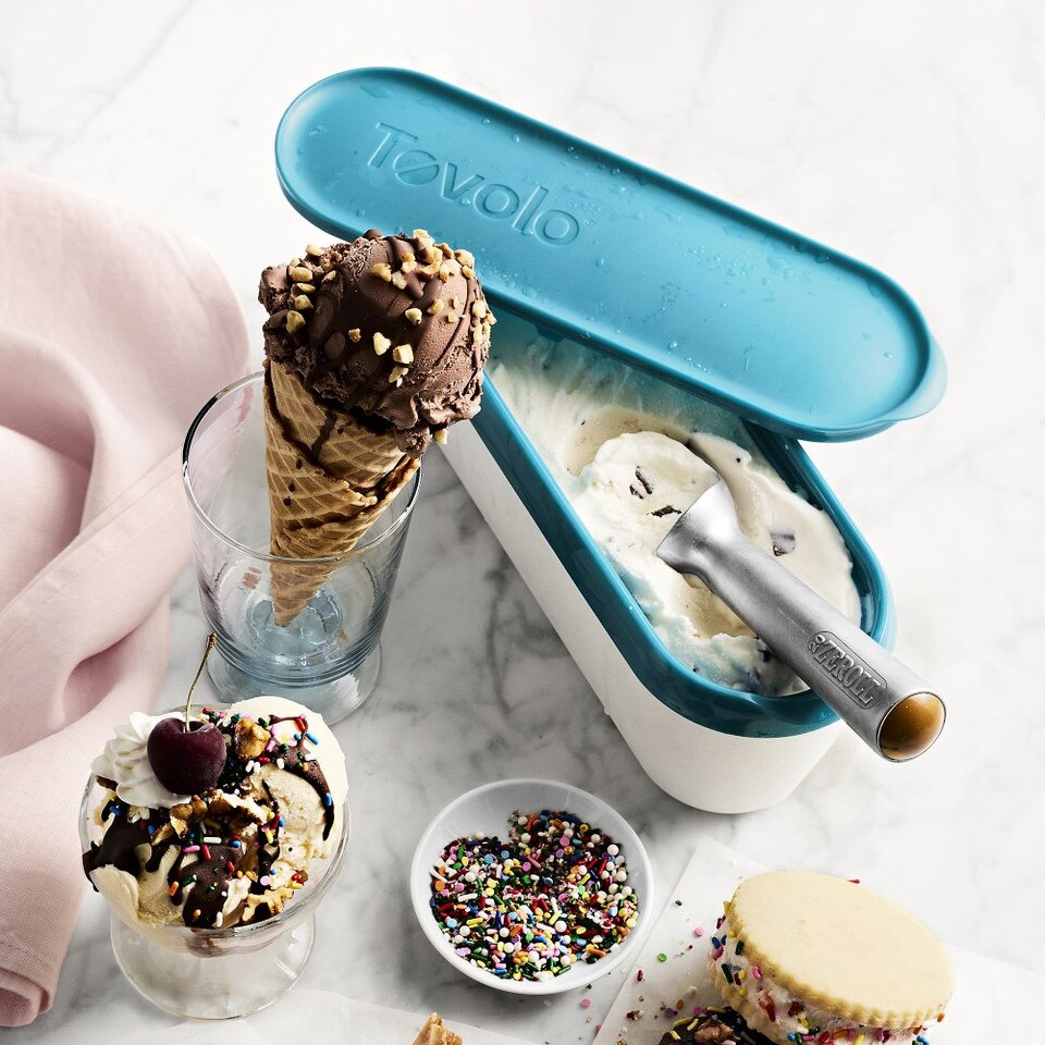 Insulated Ice Cream Storage Tub, Oval | Williams Sonoma Australia Tovolo Stainless Steel Insulated Ice Cream Storage Tub